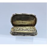 Nathaniel Mills, Silver Vinagrette, Engraved and Stamped NM, 22.6 Grams