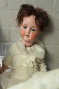 Armand Marseilles Porcelain Doll, No 390, Also with another Porcelain Doll in a Painted Crib, (a