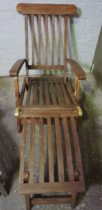 Two Folding Ships Style Deck Chairs, Both Having Brass Mounts, 94cm, 97cm high, (2)Condition - Image 2 of 4