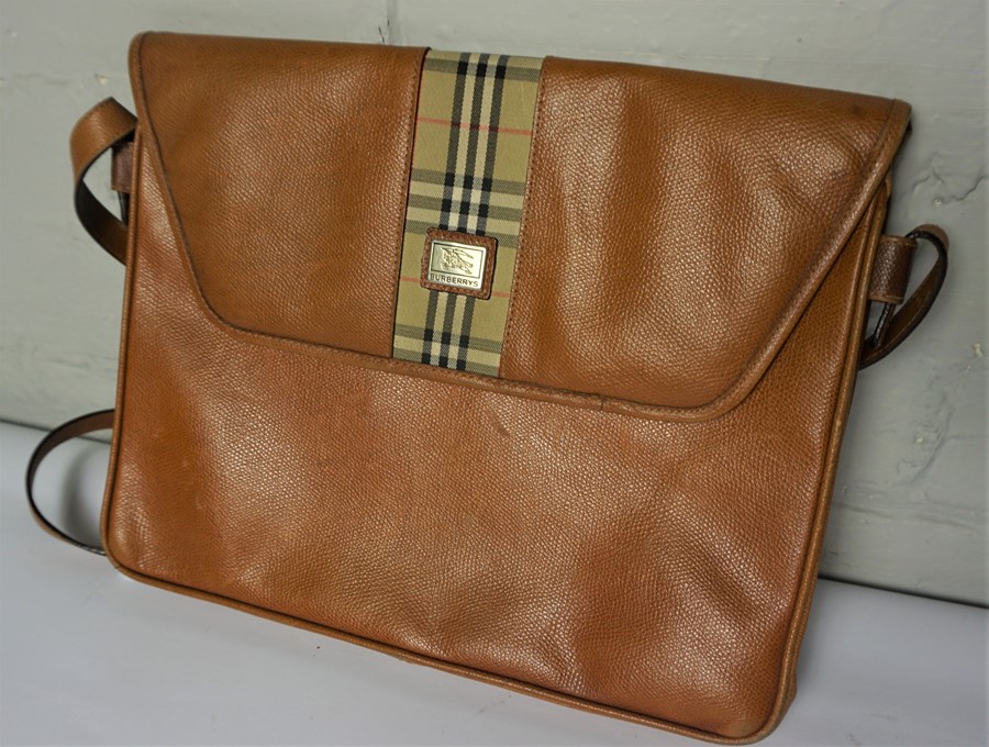 Burberrys Tan Leather Satchel, 24cm high, 30cm wide