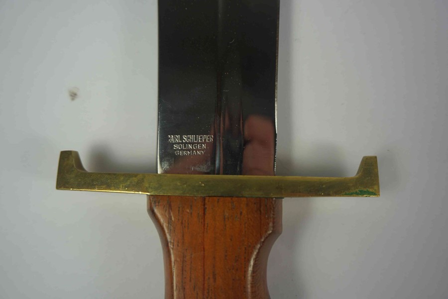 Carl Schlieper, "African Hunter" Hunting Knife, Solingen Germany marked to Blade, With wood grip and - Image 3 of 4