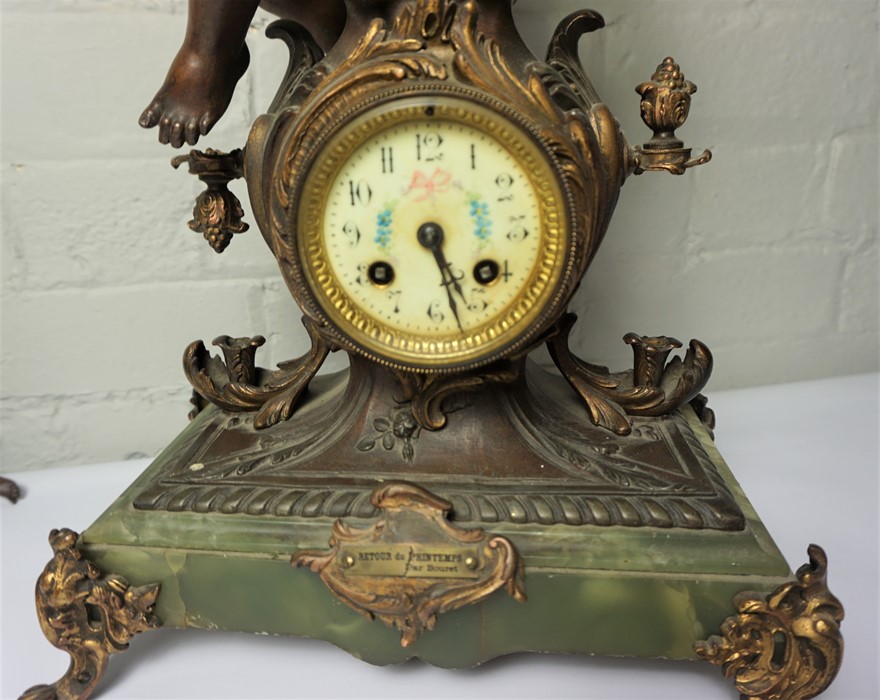 French Mantel Clock, Decorated with Putti, Having a Twin Train Movement, 57cm highCondition - Image 2 of 7