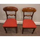 Set of Six Victorian Mahogany Dining Chairs, Having a Tablet top above Later Fabric drop in Seats,