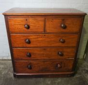 Victorian Mahogany Chest of Drawers, Having two small Drawers above three long Drawers, 117cm