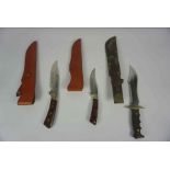 IC Cut of Japan, Two Graduated Hunting Knives, From the Silver Collection, Both having Laburnum