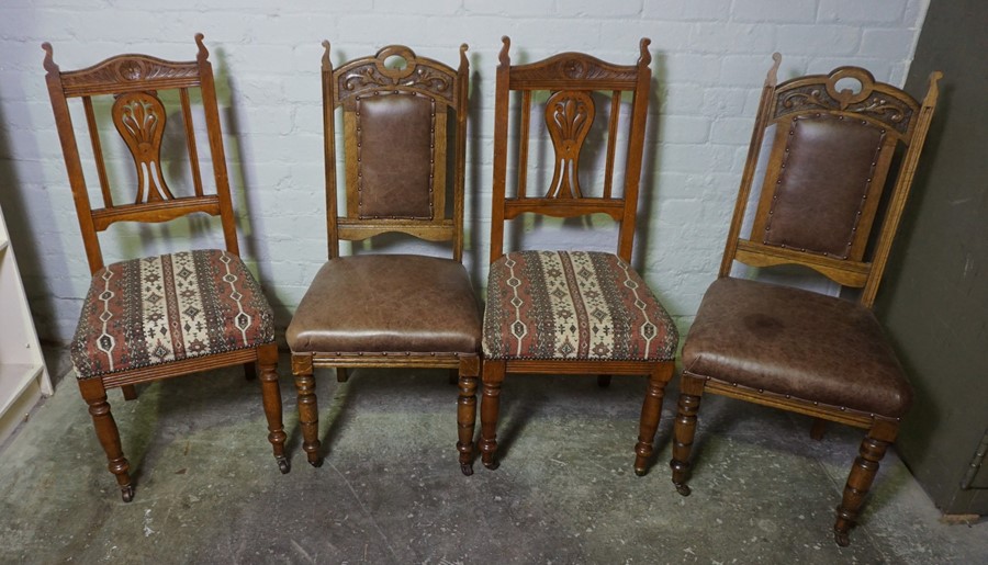 Harlequin Set of Ten Oak Dining Chairs, Comprising of a Set of Six and a Set of Four, 104cm, 106cm
