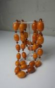 String of Antique Butterscotch Natural Amber Beads, 36 Beads in total, Gross weight Approximately 77