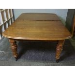 Oak Extending Dining Table, circa late 19th / early 20th century, With two Additional Leaves, Raised