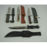 Solingen of Germany, Sportsmans Bowie Knife, No 357, Having an Antler grip, Blade 16.5cm long,