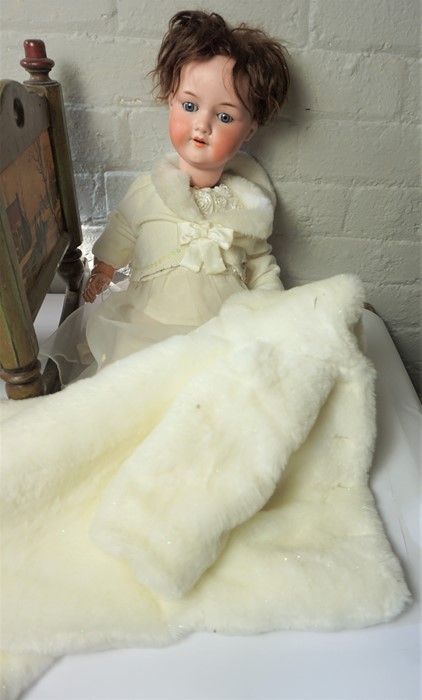 Armand Marseilles Porcelain Doll, No 390, Also with another Porcelain Doll in a Painted Crib, (a - Image 5 of 6