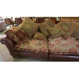 Hide Three Seater Sofa, Having Kilim style Cushions, 81cm high, 250cm wide