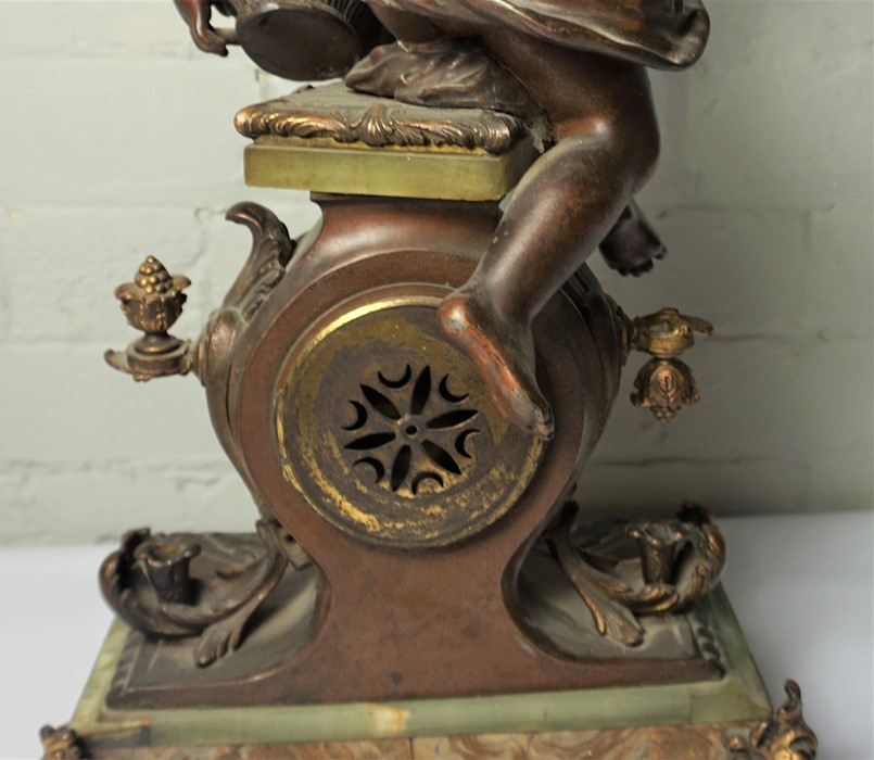 French Mantel Clock, Decorated with Putti, Having a Twin Train Movement, 57cm highCondition - Image 6 of 7