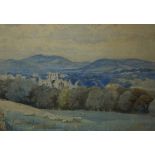 William Heatlie (1848-1892) "Melrose Abbey" Watercolour, Signed, 20cm x 29.5cm
