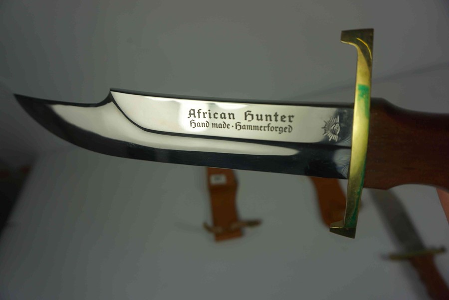 Carl Schlieper, "African Hunter" Hunting Knife, Solingen Germany marked to Blade, With wood grip and - Image 2 of 4