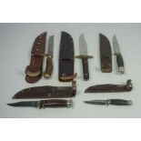 William Rodgers of Sheffield, Bowie Knife, Having a Wood grip with Brass mount, Blade 14cm long,