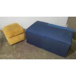 Two Fabric Covered Ottomans, Largest 43cm high, 110cm wide, (2)