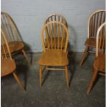 Two Pairs of Ercol Windsor style Chairs, 87cm, 95cm high, With a similar Pair of Chairs, (6)