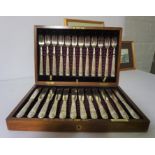 Boxed Set of Twelve Silver Plated Fish Knives and Forks, Also with some Bone Handled Cutlery, In a