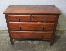 Stained Wood Bedroom Chest of Drawers, 82cm high, 100cm wide, 46cm deep