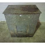 Metal Coal Bin, 90cm high, 81cm wide, 58cm deep, With a Metal Grate, (2)