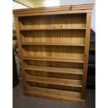 Modern Pine Open Bookcase, 168cm high, 128cm wide, 26cm deep