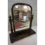 Victorian Stained Wood Toilet Mirror, 72cm high