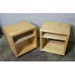 Pair of Modern Open Bedside Cabinets, 58cm high, 42cm wide, (2)