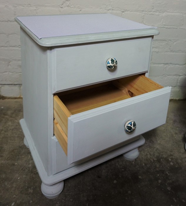Pair of Modern Painted Bedside Chests of Drawers, 58cm high, 47cm wide, (2)