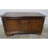 Oak Blanket Box, 46cm high, 88cm wide, 46cm deep, With a Glazed Bookcase, (2)