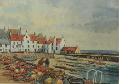 Harry. F. McGregor "Scottish Harbour Scene" Watercolour, 24.5cm x 35cm