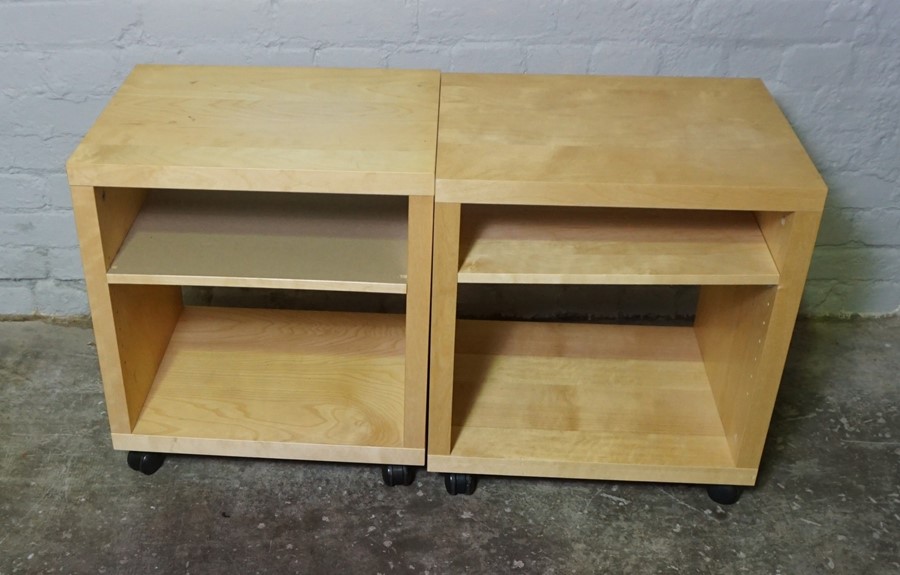 Pair of Modern Open Bedside Cabinets, 58cm high, 42cm wide, (2) - Image 2 of 3