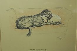 After Cecil Aldin Three Titled Dog Prints, 12cm x 17cm, (3)