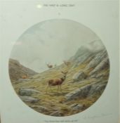 Set of Four Titled Stag Prints, 16cm wide, (4)