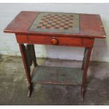 Victorian Stained Wood Games / Occasional Table, 75cm high, 70cm wide, 37cm deep