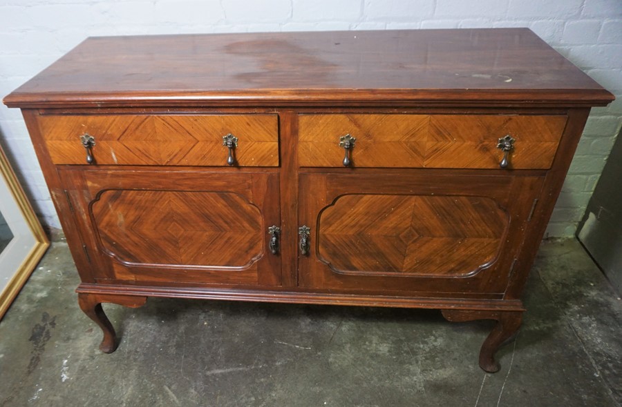 Stained Wood Sideboard, 95cm high, 136cm wide, 50cm deep