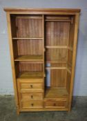 Pine Wardrobe, No Doors, 190cm high, 110cm wide, 54cm deep