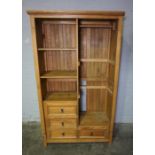 Pine Wardrobe, No Doors, 190cm high, 110cm wide, 54cm deep