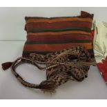 Mixed Lot of Flags, Curtains and Textiles, To include a Persian Salt Sack, 121cm x 81cm, Large