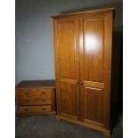 Modern Wardrobe, 190cm high, 90cm wide, 54cm deep, With a Matching Chest of Drawers, (2)