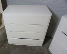 Two Similar Painted Chest of Drawers, Largest 78cm high, 67cm wide, 40cm deep, (2)