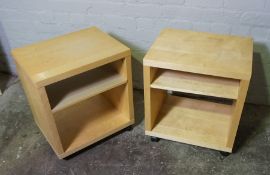 Pair of Modern Open Bedside Cabinets, 58cm high, 42cm wide, (2)