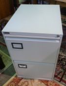 Metal Filing Cabinet, 72cm high, 62cm wide, 47cm deep, With a Mahogany Occasional Table, (2)