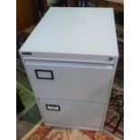 Metal Filing Cabinet, 72cm high, 62cm wide, 47cm deep, With a Mahogany Occasional Table, (2)