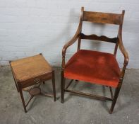 Mahogany Night Table, circa 19th century, 44cm high, 35cm wide, 35cm deep, With a 19th century