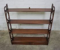 Set of Mahogany Hanging Wall Shelves, Having two small Drawers to the Base, 79cm high, 81.5cm