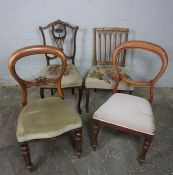 Hepplewhite style Mahogany Chair, Having a Tapestry seat, 85cm high, With two Victorian Balloon back