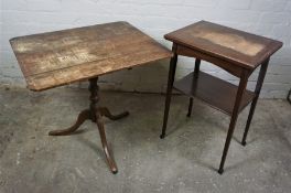 Oak Tea Table, circa late 18th / early 19th century, Having a Snap action tilt top, (old areas of