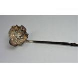 George III Silver Toddy Ladle, Hallmarks for London, Having a shaped Bowl, Whalebone style Handle,