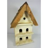 Painted Wood Birds House, 66cm high, 43cm wide, 29cm deep