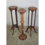 Pair of Modern Torchere / Plant Stands, 101cm high, With a similar Torchere, (3)